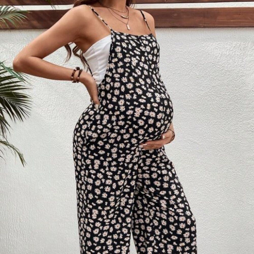 Boho Mama Floral Print Maternity Jumpsuit